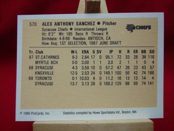 1990 Syracuse Chiefs Derek Bell ProCards Minor League Baseball Cards (Factory Overrun, 17+ Cards)