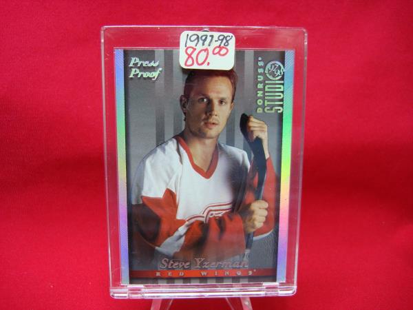Rare 1997-98 Donruss Studio Press Proof Steve Yzerman Hockey Card (#10) - Limited Edition of 1000