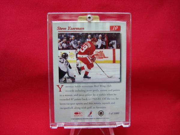 Rare 1997-98 Donruss Studio Press Proof Steve Yzerman Hockey Card (#10) - Limited Edition of 1000
