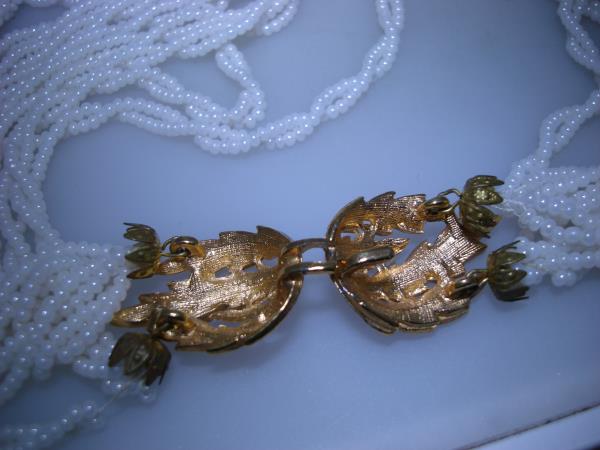 Vintage 1930s-40s Pearl Rondelle Necklace | 14 Strands, Gold Tone Clasp