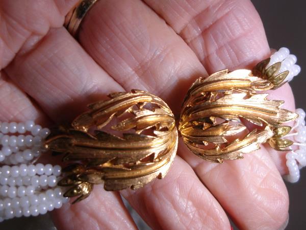 Vintage 1930s-40s Pearl Rondelle Necklace | 14 Strands, Gold Tone Clasp