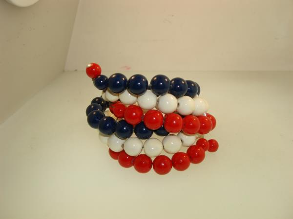 Vintage USA Red White & Blue Lucite Necklace & Bracelet Set - Patriotic Jewelry