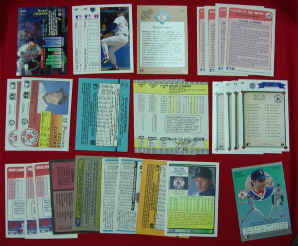 Vintage Roger Clemens Baseball Card Lot (Late 80s-Early 90s) - Boston Red Sox Legend