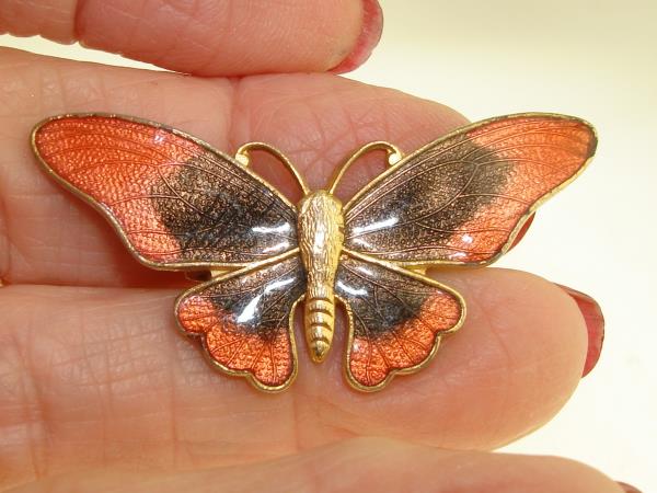 Vintage Cloisonne Enamel Butterfly Pin Set of 4 - Colorful & Unique