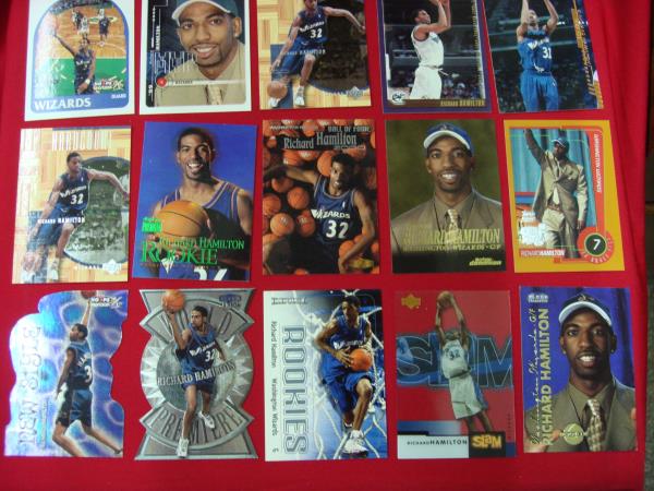 Richard Hamilton Wizards Basketball Card Collection (17 Cards) - Rookies, Premiums, Inserts & 2nd Year
