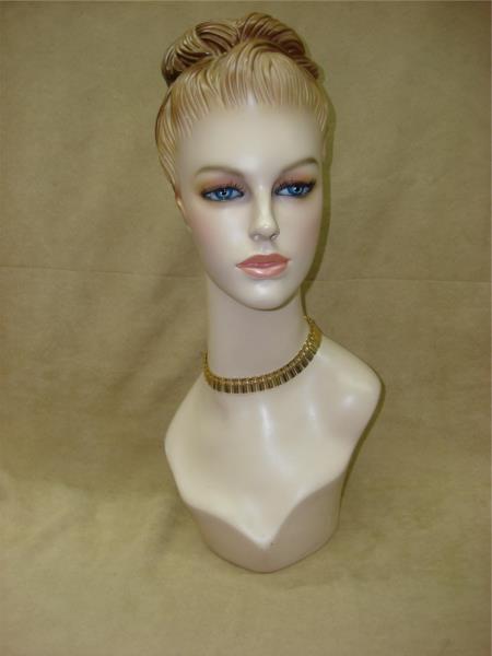 1940s Gold Tone Metal Link Choker Necklace - Vintage Statement Jewelry (13.5