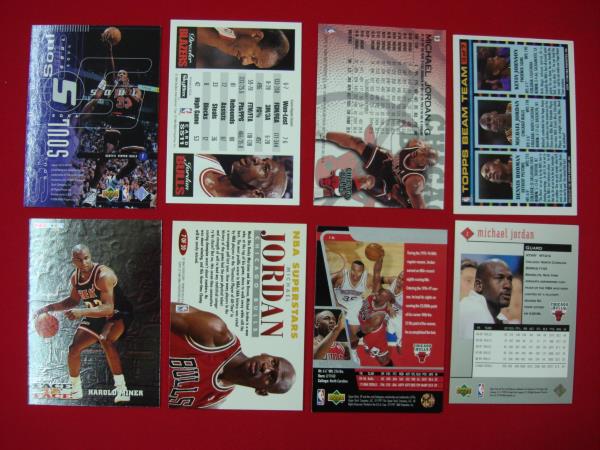 Rare Michael Jordan Chicago Bulls Card Lot (8 Cards) - Premium Insertions & Premiums