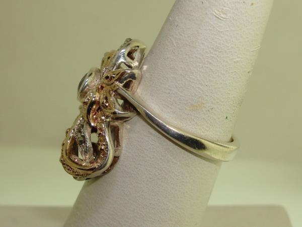 Vintage Amethyst & Marcasite Sterling Silver Ring, 18K Gold Accent (Size 8)