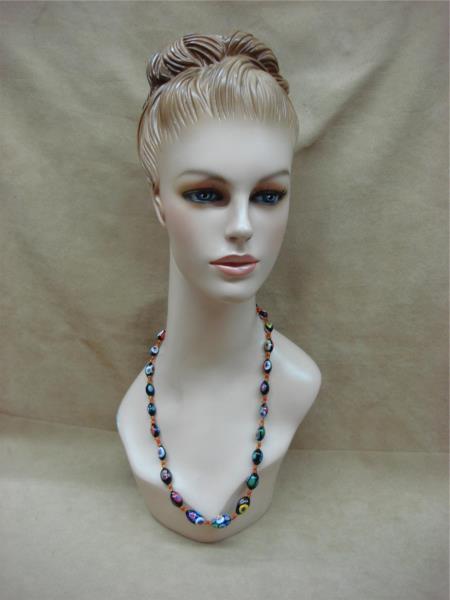 Vintage Italian Millefiori Glass Bead Necklace (22