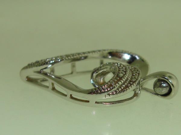 Sparkling Sterling Silver Double Row Diamond Open Heart Pendant - 925