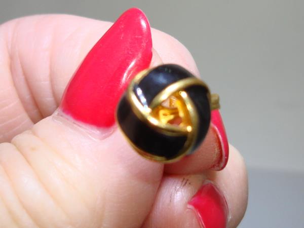 Vintage Monet Black & Gold Bracelet & Earrings Set (1970s-80s) - Excellent Condition