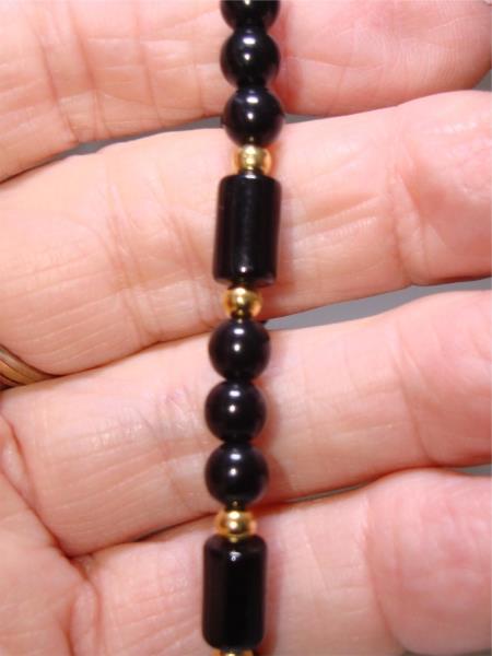Vintage Monet Black & Gold Bracelet & Earrings Set (1970s-80s) - Excellent Condition