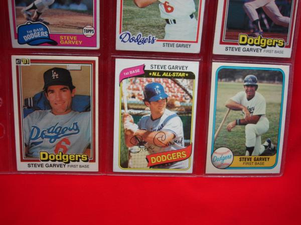 Vintage Steve Garvey Baseball Card Lot (9 + 1 Duplicate) - Topps, Fleer, Donruss