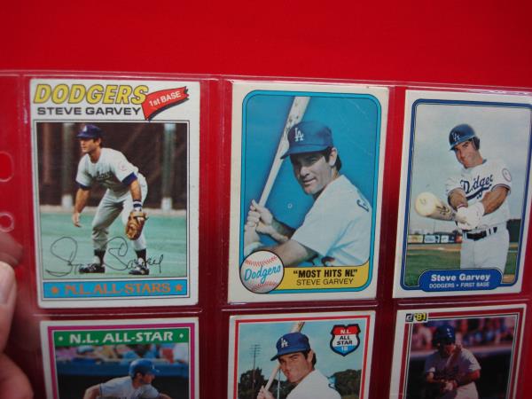 Vintage Steve Garvey Baseball Card Lot (9 + 1 Duplicate) - Topps, Fleer, Donruss