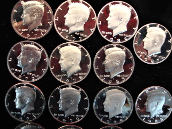Complete Proof Kennedy Half Dollars Set 1971S-1989S (Excluding 1975) - Nice Condition