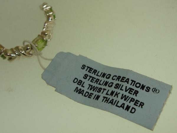 Stunning Sterling Silver Peridot Bracelet | 5.5ctw, Double Twist Design, New With Tags