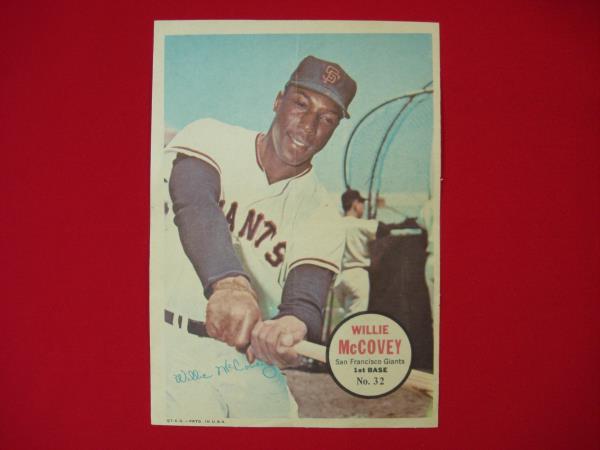 Vintage 1967 Topps Willie McCovey Poster #32 - San Francisco Giants - Excellent Condition