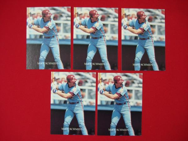 Mike Schmidt 1987 Broder Action Superstars #25 Card Lot of 5 (Individually Graded)