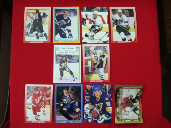 Vintage Hockey Card Lot: Gretzky, Lemieux, Yzerman, Hull & Belfour (Broder Type)