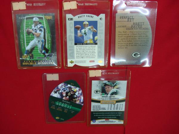 Brett Favre Green Bay Packers Football Card Lot (5 Cards) - Includes Inserts & Hall of Famer