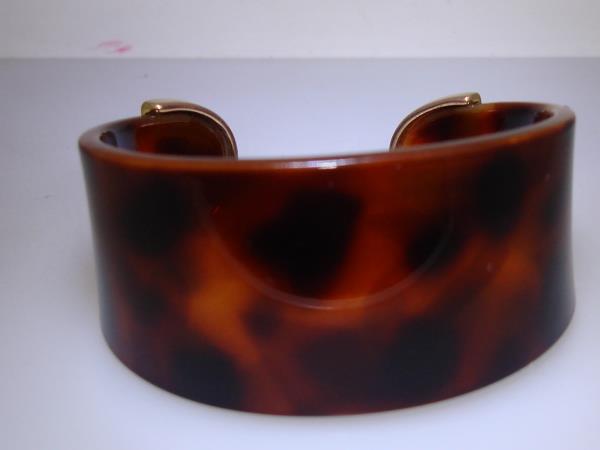 Vintage 1970s-80s Lucite Faux Tortoise Cuff Bracelet | Statement Jewelry