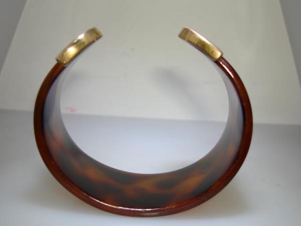 Vintage 1970s-80s Lucite Faux Tortoise Cuff Bracelet | Statement Jewelry