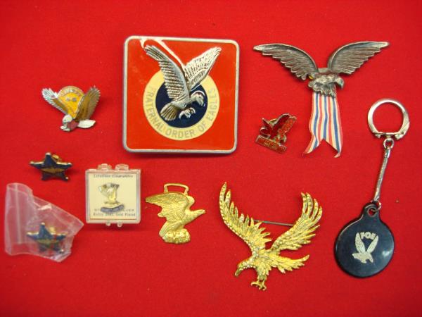 Vintage Fraternal Order of Eagles Pin & Badge Collection - Estate Find