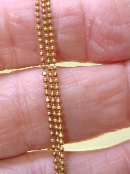 dainty gold tone ball bead choker necklace, 3 strands, 16 inches