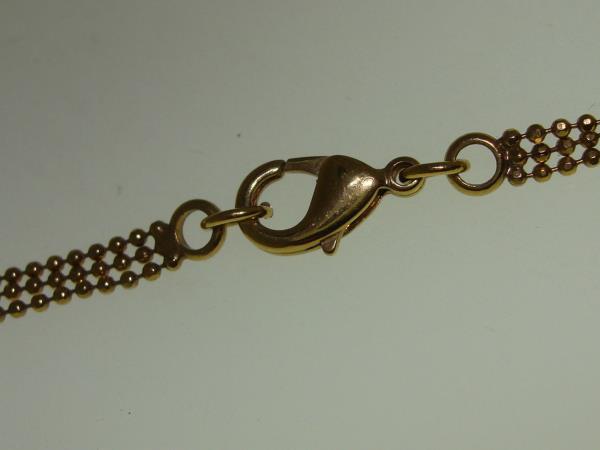 dainty gold tone ball bead choker necklace, 3 strands, 16 inches