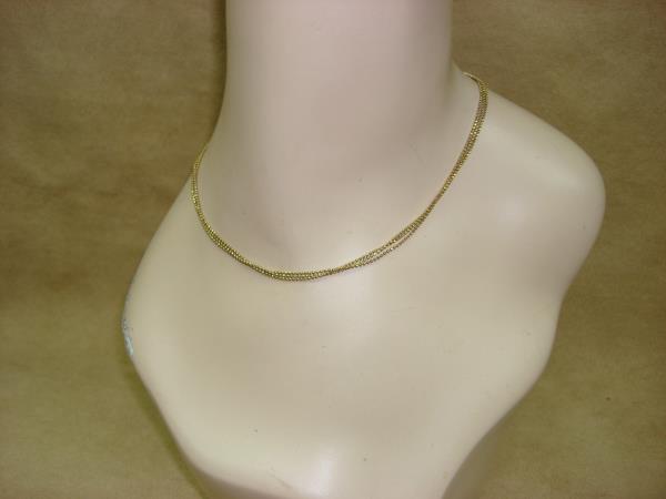 dainty gold tone ball bead choker necklace, 3 strands, 16 inches
