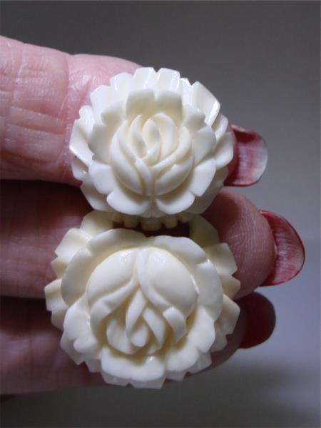 Vintage Lucite Rose Earrings | Lever Back Convertible Design