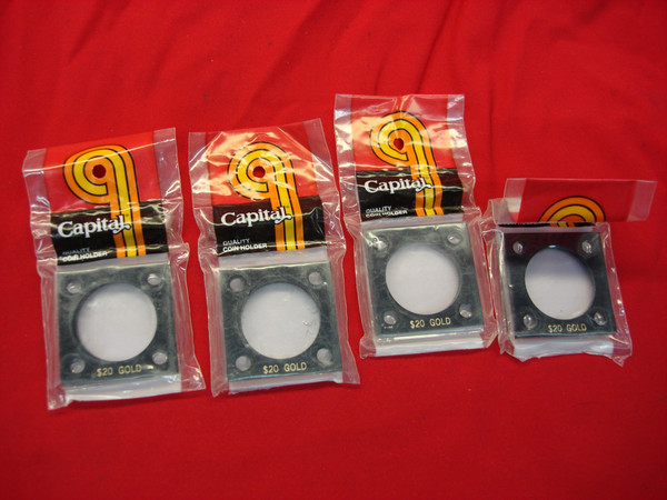 Capital Plastics $20 Gold Coin Holders - Set of 4, New & Sealed (Liberty & Saint-Gaudens Compatible)