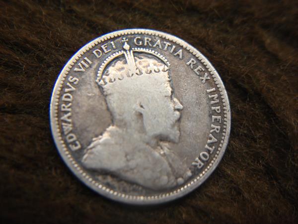 Genuine 1902 Canada King Edward VII Silver Quarter (25 Cents)