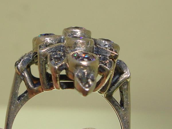 Vintage Sterling Silver Tanzanite & Marcasite Filigree Ring, Size 5.5