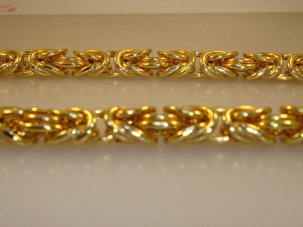 Authentic Italian 925 Sterling Vermeil Byzantine Necklace (17.5 inches)
