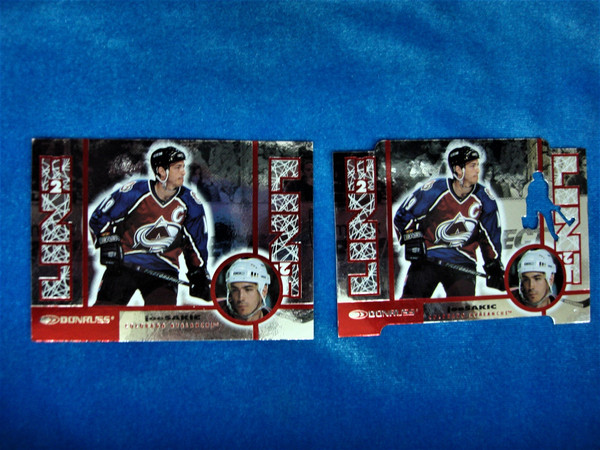 Joe Sakic 1997-98 Donruss Line 2 - Rare Die-Cut & Standard Card Set (164/250, 16/4000)