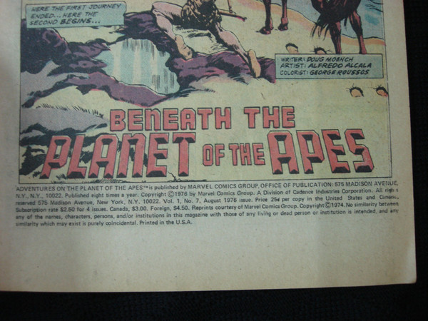 Adventures on the Planet of the Apes #7 (Aug 1976) - Vintage Marvel Comics