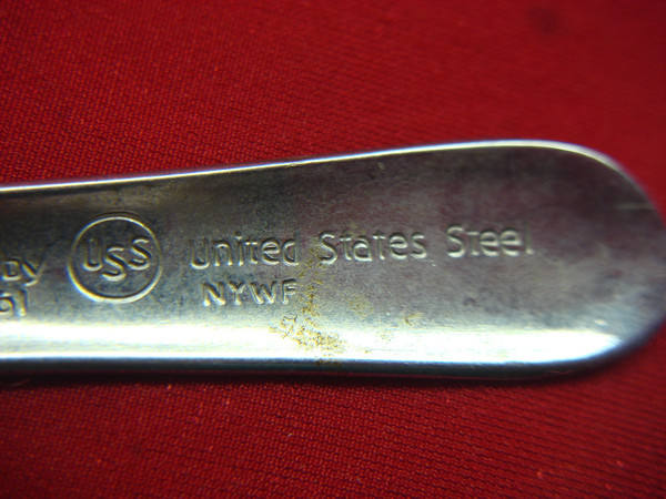 Vintage 1964 New York World's Fair Unisphere Teaspoons - Stainless Steel Set of 2