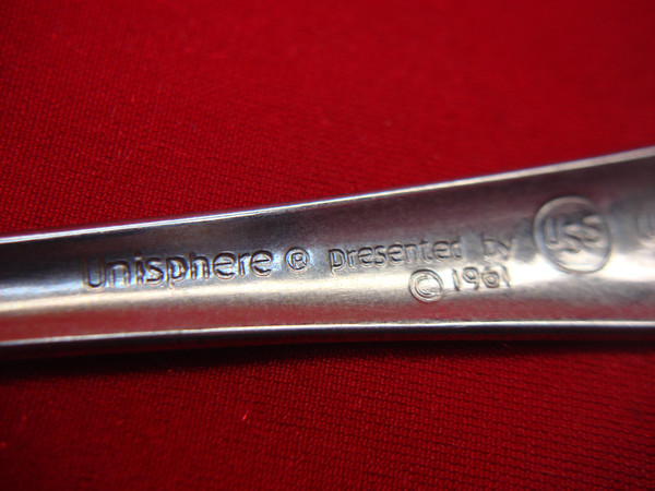 Vintage 1964 New York World's Fair Unisphere Teaspoons - Stainless Steel Set of 2