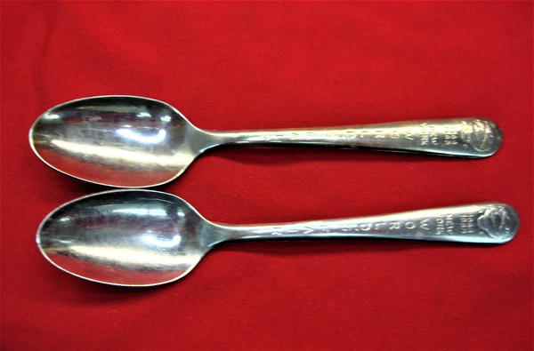 Vintage 1964 New York World's Fair Unisphere Teaspoons - Stainless Steel Set of 2