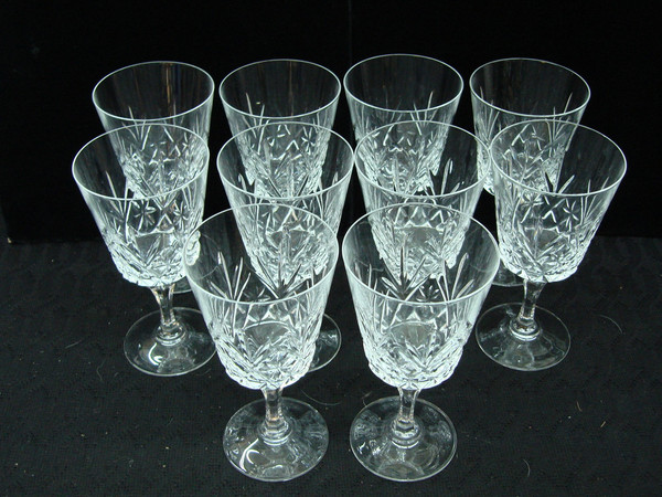 Vintage D'Arques Durand Chantilly Crystal Goblets (Set of 10) - Mint Condition