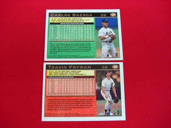 1997 Topps Chrome Refractor Parallels: Travis Fryman #46 & Carlos Baerga #131