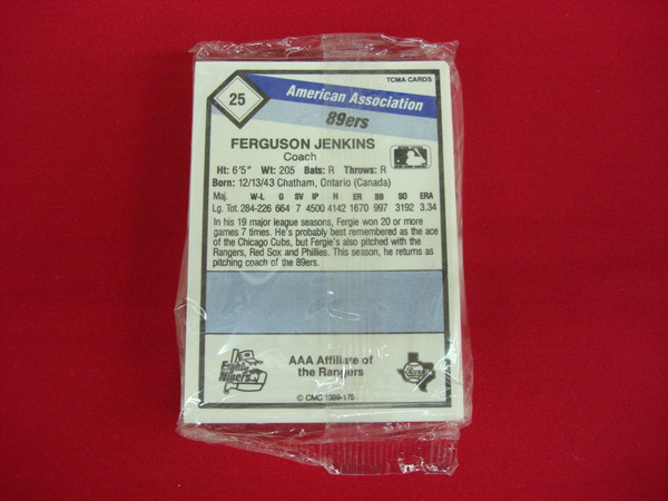 1989 Oklahoma 89ers Team Set CMC/TCMA - Ferguson Jenkins, Texas Rangers Affiliate, Factory Sealed