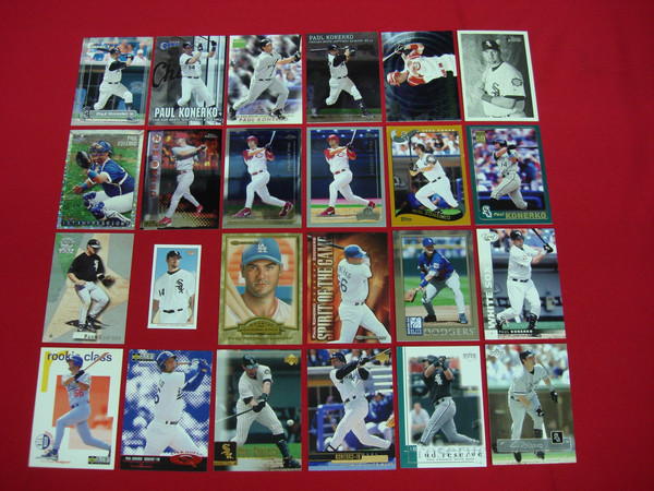Paul Konerko Baseball Card Collection (24 Cards) - Premiums, Inserts & RCs from Dodgers, White Sox & Reds