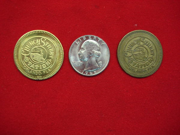 Vintage Cheyenne Saloon & Opera House Tokens (Orlando, FL) - Used & Unused