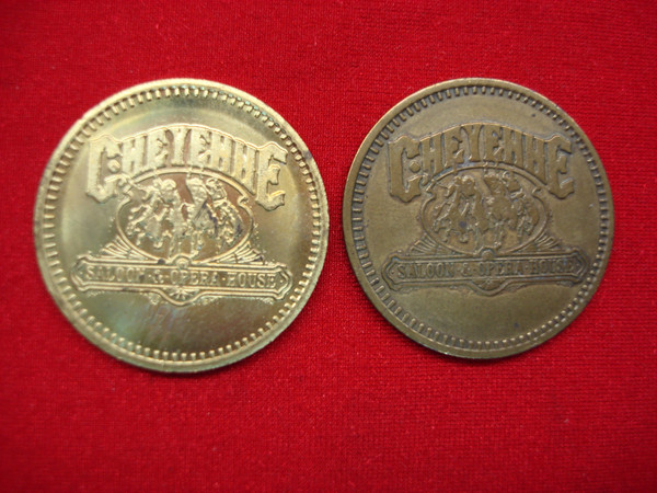 Vintage Cheyenne Saloon & Opera House Tokens (Orlando, FL) - Used & Unused