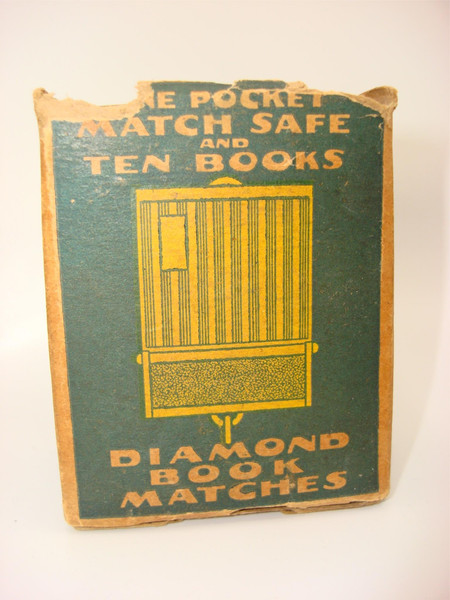 Vintage Diamond Book Matches - 10 Packs + Gold Match Safe (Made in USA)