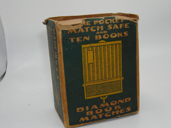 Vintage Diamond Book Matches - 10 Packs + Gold Match Safe (Made in USA)