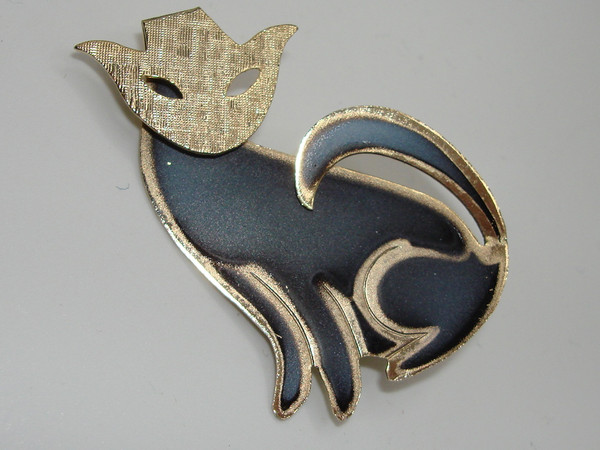 Vintage James H. Hall Yankee Silversmith Cat Pin - Mid-Century Collectible