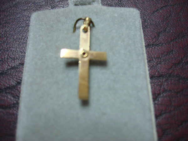 Vintage 14K Yellow Gold Citrine Birthstone Cross Pendant (N.O.S.) - November